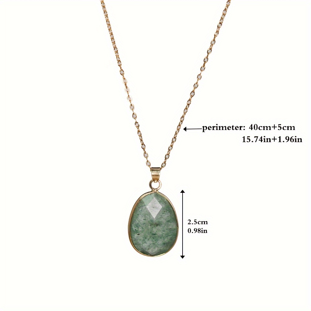 Vintage Boho Natural Stone Pendant Necklace French Jewelry